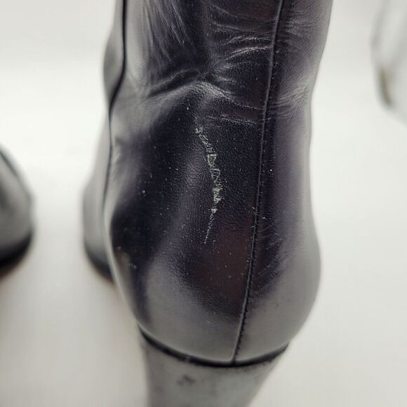 Michael Kors Boots Womens 8.5 Casual Side Zip Ankle Bootie Black Leather Heels - Picture 7 of 11